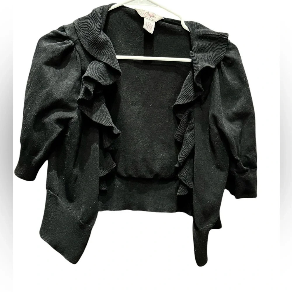 Candies cropped coat blouse black XL